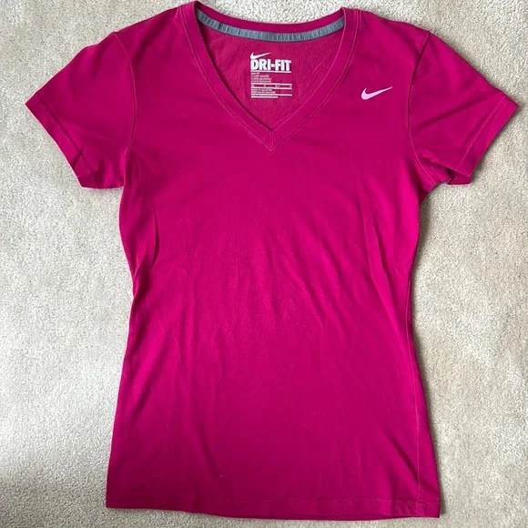 Nike Apparel Nike V Neck Tee Nike Women's College Navy Dri-FIT T-Shirt